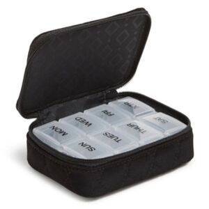 Vera Bradley Black Travel Lightweight Microfiber Pill Case